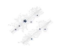 Mikiuly Liga de Novia, Liga Nupcial Elástica, Liga nupcial de perlas azules，Ligueros de Encaje para Novia, Boda Novias Accesorios, Regalo Dama de Honor, Bachelor Party, 1 par