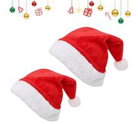 Mikiuly Sombreros Navideños, Gorro de Papá Noel, Gorros Navideños, Gorros Navideños para Adultos para Niños, Unisex Sombreros Rojos de Navidad, 2 Piezas