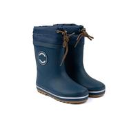 Mikk-line Botas de agua térmicas para niños, botas de goma para niños con cordones, botas de goma forradas con detalles reflectantes, botas de lluvia infantiles de goma natural, Orion Blue, 29 EU