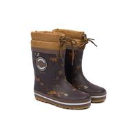 Mikk-line Botas de goma con forro cálido para niños | Botas de lluvia impermeables para niños y niñas | Botas de goma térmicas a prueba de viento | Zapatos de lluvia con detalles reflectantes, 28 EU