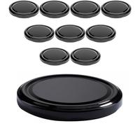 mikken 10 tapas de 82/8,5 cm para tarros de mermelada Twist-Off Tapa de repuesto tapa de rosca para tarros y tarros de conservas, color negro