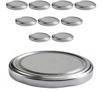 mikken 10 tapas de 82/8,5 cm para tarros de mermelada Twist-Off Tapa de repuesto tapa de rosca para tarros y tarros de conservas, color plateado