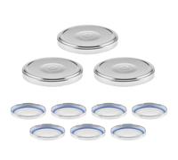mikken 10 tapas para tarros de mermelada de 8,5 cm TO82 Blueseal - sin BPA/PVC, tapa de repuesto Twist-Off de rosca para tarros y tarros de conservas, color plateado