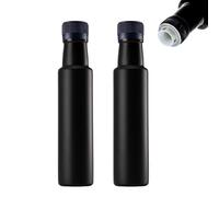 mikken 2 botellas de aceite de 100 ml, dispensador de aceite con boquilla negra de cristal, vinagre y aceite
