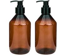 mikken 2 dispensadores de jabón de 250 ml, Botellas de champú, dispensador de loción de plástico, Incluye Etiquetas