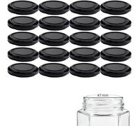 mikken 20 tapas de 58/6 cm para tarros de mermelada, tapa de repuesto, tapa de rosca para tarros de conservas, color negro