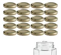 mikken 20 tapas de 58/6 cm para tarros de mermelada Twist-Off Tapa de repuesto para tarros de conservas, color dorado