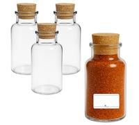 mikken 4 frascos de farmacia de 300 ml con corcho y etiquetas