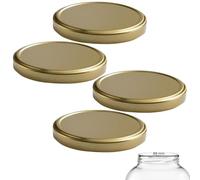 mikken 4 tapas de 100/10,3 cm para tarros de cristal Twist-Off de repuesto, tapa de rosca para tarros grandes, color dorado