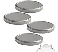 mikken 4 tapas de 100/10,3 cm para tarros grandes Twist-Off Tapa de repuesto para tarros de cristal color plata