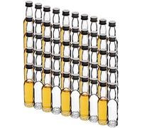 mikken 50 mini botellas de cristal de 40 ml con tapón de rosca, incluye embudo