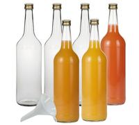 mikken 6 botellas de cristal de 1000 ml para rellenar + 1 embudo