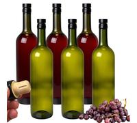 mikken 6 botellas de cristal de 750 ml con corcho verde botella de aceite 0,75 L incluye etiquetas