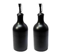 mikken Aceitera, gres, Acero Inoxidable, Silicona, Negro, 2 x 500 ml
