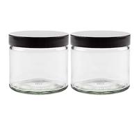 mikken - Juego de 2 tarros de cristal de 250 ml para cremas con cierre de rosca, incluye etiquetas.