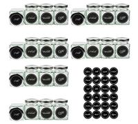 Mikken - Juego de 24 tarros de especias (106 ml, incluye 24 etiquetas para especias)