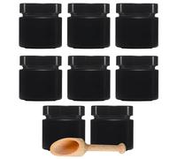 mikken Negro, tarros 125 ml, Color, Incluye Cuchara para Especias, Cristal, 8 x 125ml, 12