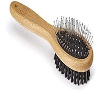 Mikki Cepillo Combinado Hecho de Bambú para Eliminar el Pelo Durante la Muda Mediante un Masaje para Pelo Corto y Medio., para Perros y Gatos, para Acicalar Pelajes Desaliñados, Pequeño 70 g