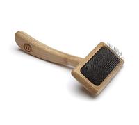 Mikki Cepillo Slicker de Bambú con Cerdas Suaves para Pelo Medio o Largo y Rizado, para Perros y Gatos, Fabricado con Bambú Sostenible, para Eliminar Enredos y Nudos del Pelo, Pequeño 60 g