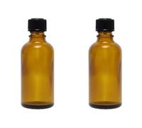 MIKKKEN - Botellas antigoteo (2 unidades, 50 ml, cristal marrón, fabricadas en Alemania, sin BPA, incluye etiquetas para rotular)