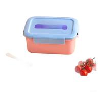 MIKMLYZE Lonchera de acero a prueba de fugas de 18 x 12 cm con sello de | Dos secciones separadas, evita la mezcla de sabores, comida organizada, mantiene los alimentos distintos, embalaje ordenado