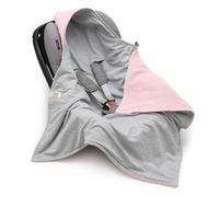 Mikos® GOTS - Manta para bebé (100% algodón orgánico, punto de algodón, para silla de paseo, por ejemplo, Maxi Cosi, rosa y beige, correa de 3 puntos (45) (rosa)