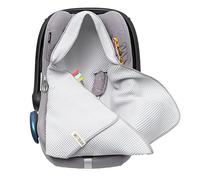 Mikos Manta para bebé el Asiento del Coche el Verano 100% algodón Manta para Silla de Paseo Maxi Cosi Manta para Silla de Paseo Color Rosa Beige Correa de 3 Puntos Hecho en la UE 38 (Gris)