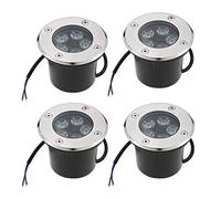 MIKOTR Foco Incrustado Suelo Exterior 12V 5W Focos Led Exterior Empotrables Suelo IP67 A Prueba de Agua Luces Empotrables Suelo para Jardines, Caminos, Terrazas(Blanco cálido 3000K)