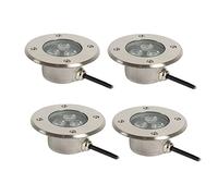 MIKOTR Focos Led Exterior Empotrables Suelo 3W Luces Subacuáticas for Piscinas IP68 A Prueba de Agua Foco Incrustado Suelo Exterior for Exterior, Terraza, Jardín, Cubierta(Blanco cálido 3000K,220V)