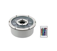 MIKOTR Luz de Fuente de Anillo LED, Foco de Paisaje Submarino Sumergible Agujero Medio 12V/24V IP68 para Jardín Fuente Piscina(RGB+Control Remoto,9W(12V))