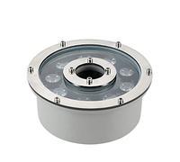 MIKOTR Luz de Fuente de Anillo LED, Foco de Paisaje Submarino Sumergible Agujero Medio 12V/24V IP68 para Jardín Fuente Piscina(Blanco cálido 3000K,9W(12V))