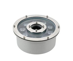 MIKOTR Luz de Fuente de Anillo LED, Foco de Paisaje Submarino Sumergible Agujero Medio 12V/24V IP68 para Jardín Fuente Piscina(Blanco cálido 3000K,9W(12V))