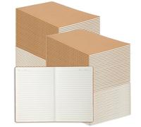 Mikoul 100 Pack A5 Kraft Paper Notebook Revista forrada a granel 8.3 x 5.5 pulgadas 60 pginas/30 Hojas 80GSM Notepad de viajes de viajes para estudi