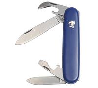 Mikov Stovka - Navaja de Bolsillo, 4 Funciones, Mango de plástico Blue prémium, Hoja de 7 cm Inoxidable para Caza, Pesca, Camping