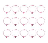 Mikovivi 15 Piezas de Pulseras de Concienciación Sobre el Cáncer de Mama, Pulseras Trenzadas con Cordón Ajustable Accesorios Inspiradores para Mujeres Suministros para Fiestas