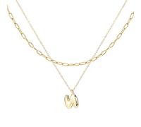 Mikovivi 2 Collares con Letras de Burbuja Personalizables, Collar con Inicial de Burbuja Multicapa para Mujer Delicado Collar Tipo Gargantilla con Alfabeto Dorado para Mujer Joyería de Moda Regalos