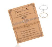 Mikovivi 2 Pulseras de Pareja con Tarjeta, Pulseras Nudo Amor Irrompibles Joyería Romántica a Juego para Novio Novia Ella o Él Regalo Joyería Promesa de Meñique