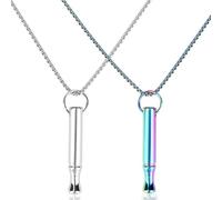 Mikovivi 2 Pzs Collares de Respiración Consciente, Divertidos de Acero Titanio con Colgante Respiración Profunda para Mujeres y Hombres (Plata, Colorido)