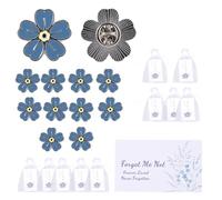 Mikovivi 20 Unidades Alfileres Conmemorativos para Funerales, Forget Me Not Broches Florales Incluye Tarjetas con Poemas & Bolsa de Hilo Regalos de Condolencia y Recuerdo