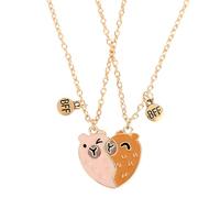 Mikovivi 2uds Amistad Collares Capibara Set, Adorables Collar Capybara con Forma de Corazón Ideales para Aniversarios Cumpleaños Mujer Amigas Regalo
