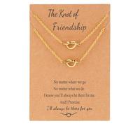 Mikovivi 2uds Best Friendship Knot Necklace for 2, Oro Corazón Nudo a Juego Colgante Collar Para Siempre Dos Amigos Joyería Regalos