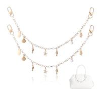 Mikovivi 2uds Colgantes Estrella Mar para Bolso, Cadena Extensora Bolso Estilo Bohemio Mujer Accesorios Decorativos Playa de Verano Dorados para Cartera Bandolera