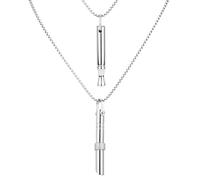 Mikovivi 2uds Collar de Respiración de Atención Plena, Collar Acero Titanio Ansiedad Respirar Plata Relajante Respiración Fácil Colgante para Mujeres Hombres