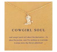 Mikovivi 2uds Collar de Vaquera Occidental para Mujer, Delicado Dije de Bota Vaquero Occidental con Tarjeta Inspiradora Buena Suerte Regalo Joyería Amistad