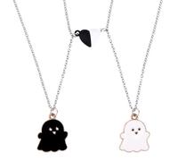 Mikovivi 2uds Collares de la Amistad para 2, Collares Encanto Magnéticos Parejas Siempre Mejores Amigos Regalos para Mujeres Hombres Aniversarios y Cumpleaños (Fantasma)