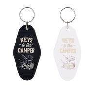 Mikovivi 2uds Llavero de Autocaravana, Blanco y Negro Llavero Furgoneta Camper Accesorios para Autocaravana para Mujer y Hombre