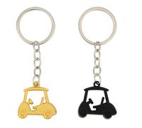 Mikovivi 2uds Llaveros de Carrito Golf, Elegante Llavero de Aleación Zinc Llavero con Temática Golf Recuerdo Perfecto para Jugadores y Aficionados (Negro, Dorado)