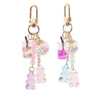 Mikovivi 2uds Llaveros de Oso Lindo, de Resina Color Caramelo Macarrones Llavero Kawaii Accesorios para Mujeres y Niñas