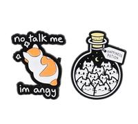 Mikovivi 2uds Pins Esmalte Dibujos Animados, Divertido Broche Animal Insignia Emocional Pins de Solapa para Mochila Chaqueta Sombrero Decoración Regalos para Amantes de Mascotas