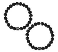 Mikovivi 2uds Pulseras Antialcohol, Pulsera Sobriedad Cuentas Roca Volcánica Elástica para Hombres y Mujeres Reduce el Antojo de Alcohol y Promueve el Equilibrio Emocional